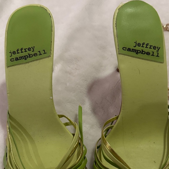 Jeffrey Campbell Lime Green Knotted Strappy Slide Heels - Picture 3 of 5
